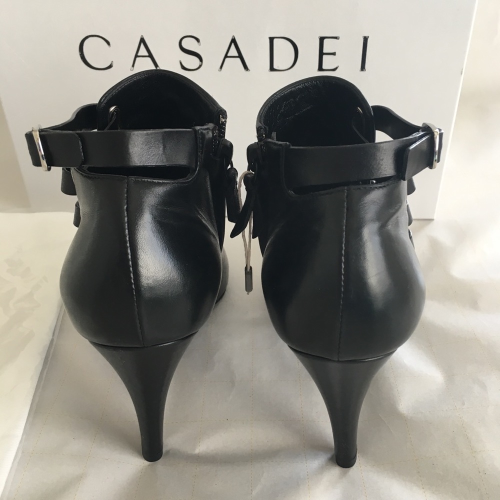 Casadei Leather Black Ankle Booties Sz 7.5 US / 38 EU - Picture 4 of 8